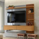 Ver imagem 5 de Painel para Tv 65 Polegadas 180cm Europa Lukaliam Cinza/tauari Ripado 3d