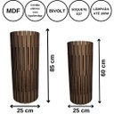 Ver imagem 4 de Luminária de Chão MDF TORRE DE PISA:Marrom/Kit com 2 - 85x25cm e 60x25cm