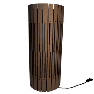 Luminária de Chão MDF TORRE DE PISA:Marrom/Kit com 2 - 85x25cm e 60x25cm