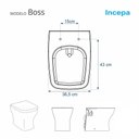 Ver imagem 3 de Assento Sanitário Boss Champagne para vaso Incepa Com Ferragem Dourada