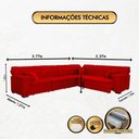 Ver imagem 2 de Sofá Magno 3.77x2.37m de Canto, Retrátil e Reclinável - Vermelho