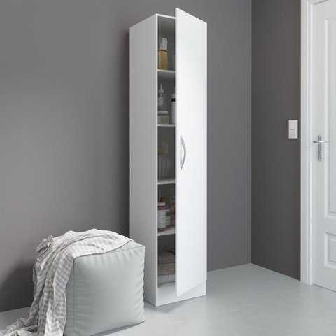 Armário Branco Multiuso com 4 Prateleiras 39x182cm