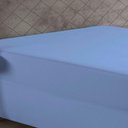 Ver imagem 3 de Lençol com Elástico King Nobre 1 Peça Luva de Box 55cm de Altura Malha 100% Algodão - Azul-bebê