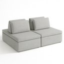 Ver imagem 1 de Sofá Ilha 3 Lugares 220cm Madri Pillow Bouclé Nobre Cinza - Sallar Home