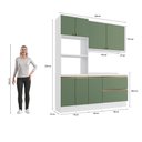 Ver imagem 4 de Armário de Cozinha Compacta Torre Quente 100% Mdf 190cm Branco/verde Celeste Kappesberg