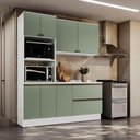 Ver imagem 1 de Armário de Cozinha Compacta Torre Quente 100% Mdf 190cm Branco/verde Celeste Kappesberg