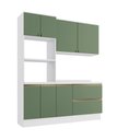 Ver imagem 2 de Armário de Cozinha Compacta Torre Quente 100% Mdf 190cm Branco/verde Celeste Kappesberg