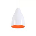 Ver imagem 3 de Pendente Bala Luminária Lustre Alumínio Branco Brilhante com Laranja - Rei Da Iluminação