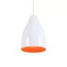 Pendente Bala Luminária Lustre Alumínio Branco Brilhante com Laranja - Rei Da Iluminação - 3