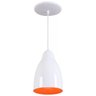 Pendente Bala Luminária Lustre Alumínio Branco Brilhante com Laranja - Rei Da Iluminação - 1