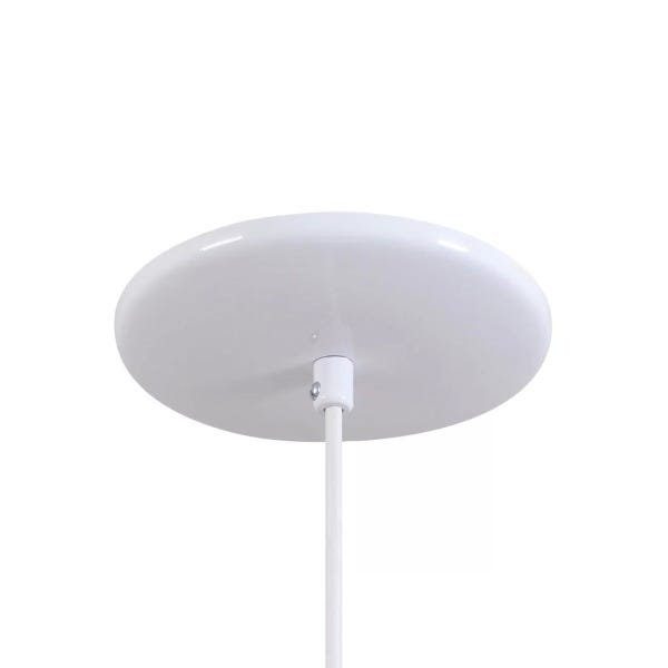 Pendente Bala Luminária Lustre Alumínio Branco Brilhante com Cobre - Rei Da Iluminação - 2