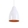 Pendente Bala Luminária Lustre Alumínio Branco Brilhante com Cobre - Rei Da Iluminação - 3