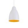 Pendente Bala Luminária Lustre Alumínio Branco Textura com Amarelo - Rei Da Iluminação - 3
