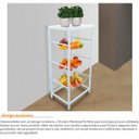 Ver imagem 2 de Fruteira Cozinha de Chão Aço com Tampo Mdf 3 Cestos Branca