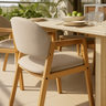 Kit 2 Cadeira de Jantar Arezzo Estofada Sala ou Área Gourmet Madeira Maciça:linho Areia - 3