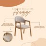 Kit 2 Cadeira de Jantar Arezzo Estofada Sala ou Área Gourmet Madeira Maciça:linho Areia - 4
