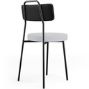 Ver mais imagens de Kit 02 Cadeiras Decorativa Estofada Sala Jantar Barcelona L02 Couríssimo Preto Linho Cinza - Lyam Ly
