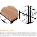 Ver imagem 4 de Fruteira Cozinha de Chão Aço com Tampo Mdf 3 Cestos Preta