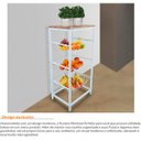 Ver imagem 2 de Fruteira Cozinha de Chão Aço com Tampo Mdf 3 Cestos Branca