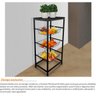 Fruteira Cozinha de Chão Aço com Tampo Mdf 3 Cestos Preta - 2
