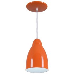 Pendente Bala Luminária Lustre Alumínio Laranja - Rei Da Iluminação - 1