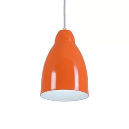 Pendente Bala Luminária Lustre Alumínio Laranja - Rei Da Iluminação - 3