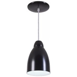 Pendente Bala Luminária Lustre Alumínio Preto Fosco - Rei Da Iluminação - 1