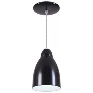 Pendente Bala Luminária Lustre Alumínio Preto Fosco - Rei Da Iluminação