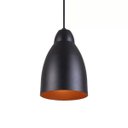 Ver imagem 3 de Pendente Bala Luminária Lustre Alumínio Preto Textura com Cobre - Rei Da Iluminação