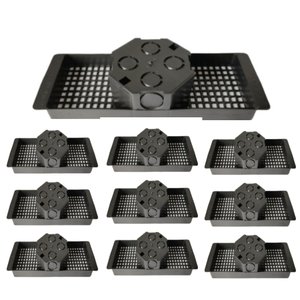 10 Caixas de Teto Suporte 30cm para Laje Preto Canal