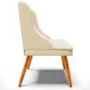 Ver imagem 6 de Cadeira Decorativa Sala de Jantar Pés Palito de Madeira Firenze PU Bege/Natural G19 - Gran Belo