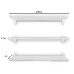 Kit 4 Prateleiras de Parede Nicho Mdp 60x20 Branco 15mm - 5