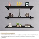 Ver imagem 2 de Kit Jogo 3 Prateleiras De Parede Madeira MDP Preto 60 X 20