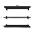 Ver imagem 6 de Kit Jogo 3 Prateleiras De Parede Madeira MDP Preto 60 X 20