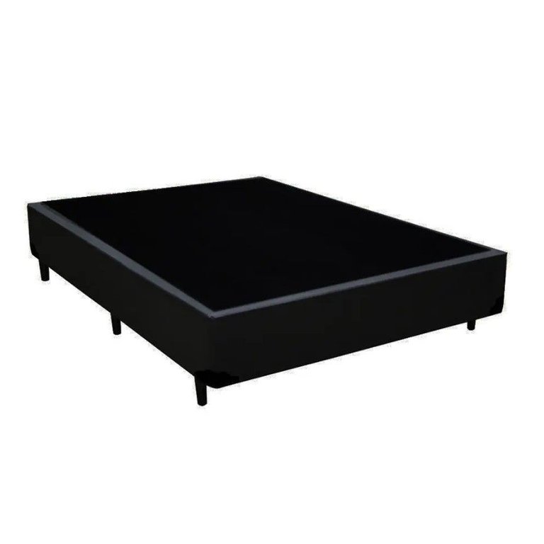Cama Box Casal 138 Bello Box - Tecido Sintético Preto Cama Box Casal 138 Bello Box - Tecido Sintético Preto