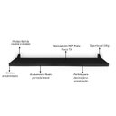 Ver imagem 5 de Kit Jogo 3 Prateleiras De Parede Madeira MDP Preto 90 X 20