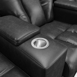 Poltrona Reclinável para Cinema 3 Lugares Praddo Fh9 Pu Preto - Mpozenato - 10