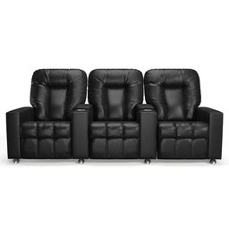 Poltrona Reclinável para Cinema 3 Lugares Praddo Fh9 Pu Preto - Mpozenato - 6