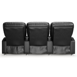 Poltrona Reclinável para Cinema 3 Lugares Praddo Fh9 Pu Preto - Mpozenato - 7