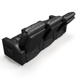 Poltrona Reclinável para Cinema 3 Lugares Praddo Fh9 Pu Preto - Mpozenato - 5