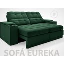 Ver imagem 3 de Sofá com Porta Copos e Carregador Usb Eureka 1,70m Assento Retrátil e Reclinável Velosuede