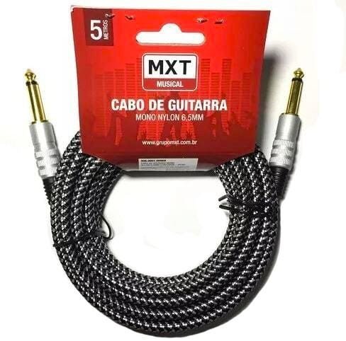 Cabo Para Guitarra Violão MXT 5 Metros Blindado P10 x P10 Menor preço em Cabo Para Guitarra Violão MXT 5 Metros Blindado P10 x P10