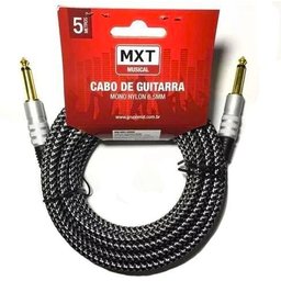Cabo Para Guitarra Violão MXT 5 Metros Blindado P10 x P10 - 1 Cabo Para Guitarra Violão MXT 5 Metros Blindado P10 x P10 - 1
