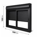 Ver imagem 2 de Janela com Persiana Integrada Manual Mosquiteira Preto 150x120