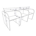 Ver imagem 2 de Mesa de Trabalho Atendimento para 6 Pessoas 2,80m Cinza F5 Cor:cinza