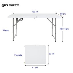 Mesa com Pés Dobráveis 120cm Duratec - 3