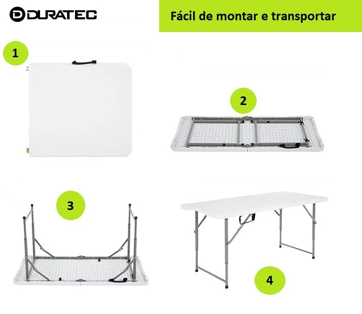 Mesa com Pés Dobráveis 120cm Duratec - 4