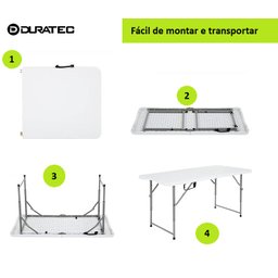 Mesa com Pés Dobráveis 120cm Duratec - 4