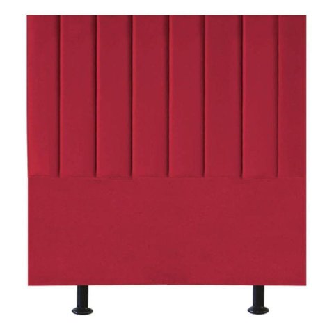 Cabeceira Estofada Cama Box Solteiro 90 Cm Taís Suede Vermelho