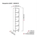 Ver imagem 2 de Roupeiro de Aço 1 Vão 5 Portas Pitão Linha Light Cinza e Azul Dali